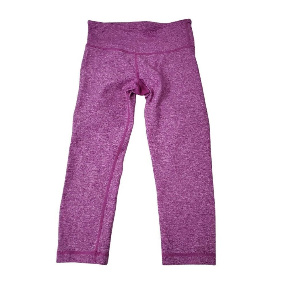 Lululemon‎ Crop Leggings 4 Womens Heather Pink  Athleisure Yoga Stretch Pocket